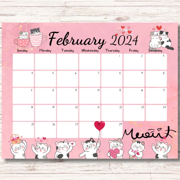 February Calendar Etsy