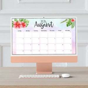 EDITABLE August 2024 Calendar, Printable Homeschool Planner, Wonderful Summer Organizer, Vacation Planner, Cute Gnomes, Beautiful Flowers