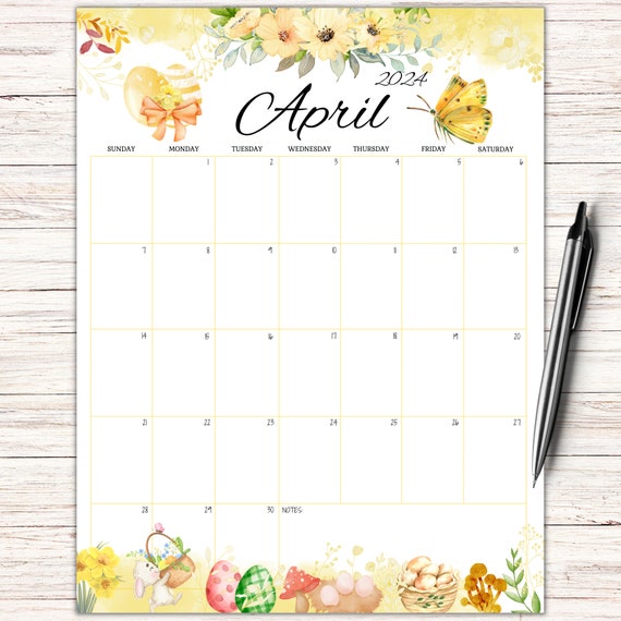 2025 April Calendar With Easter Day Canada