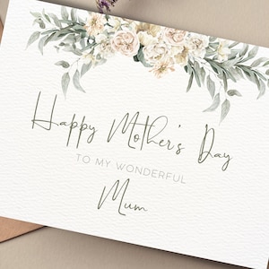 Printable Card For Mom, Mother&#39;s Day Card, Floral Theme Greeting Card, Mothers Day Gift, Happy Mother&#39;s Day, Digital Card