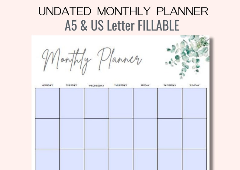 Printable Monthly Organizer Minimalist Work Planner Simple - Etsy