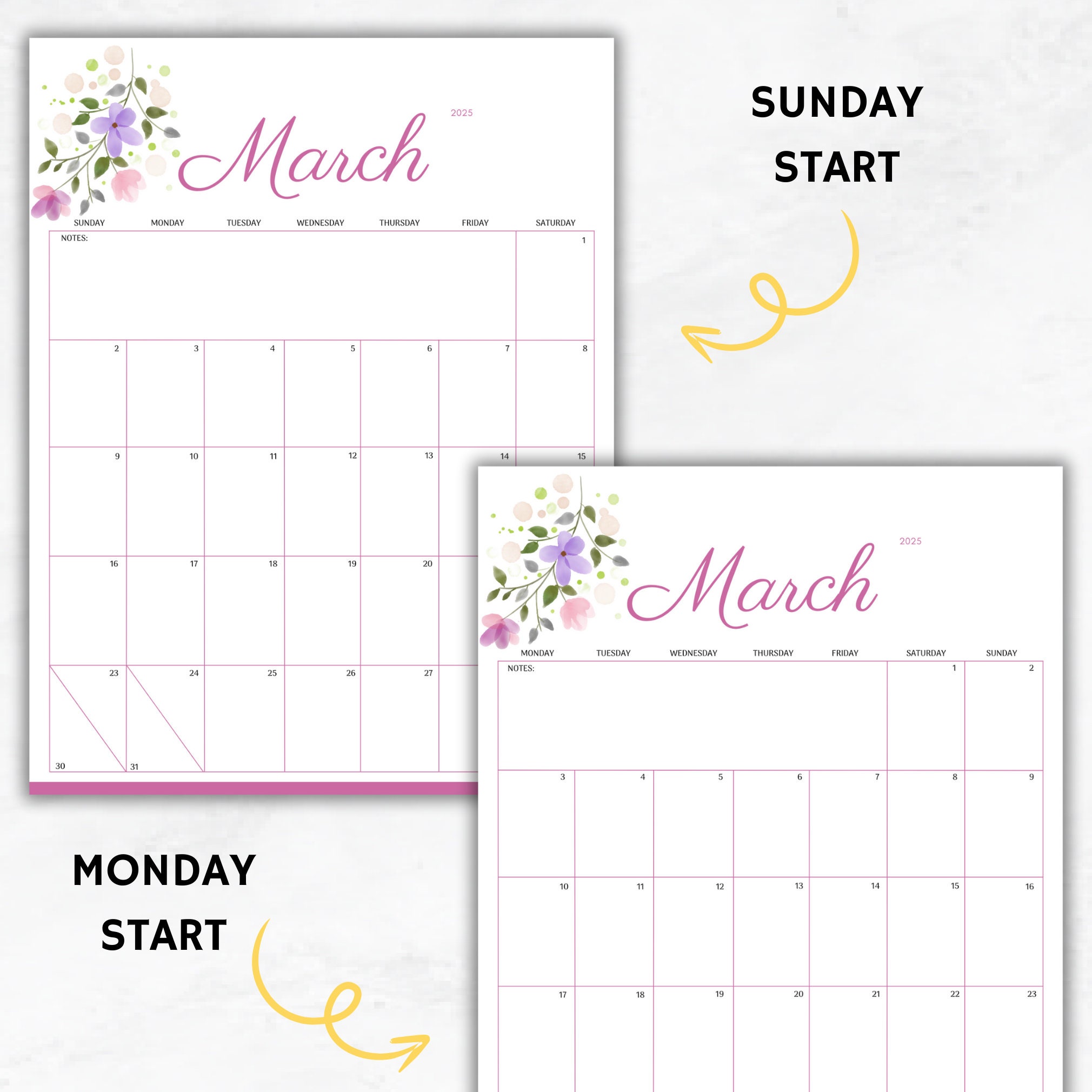 EDITABLE Monthly Calendar 2025, Printable Monthly Planner, 2025 Planner ...