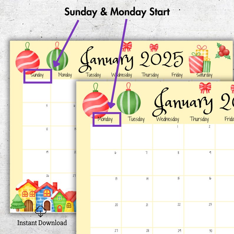 EDITABLE January 2025 Calendar, Fillable Calendar, Cute Penguins, Happy