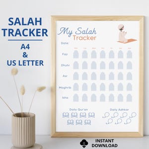 Salah-tracker, gebedstabel voor kinderen, dagelijkse Salah-tracker, Salah-planner, moslimgebedtracker, islamitische tracker, dagelijkse koran, afdrukbaar
