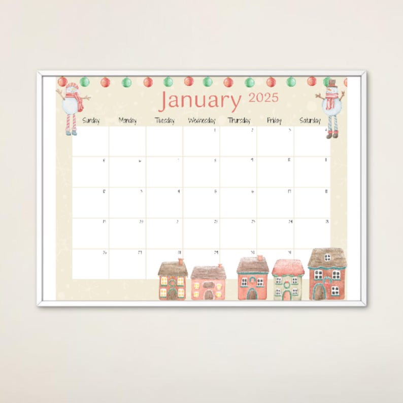 Editable January 2025 Calendar, Printable January Monthly Schedule