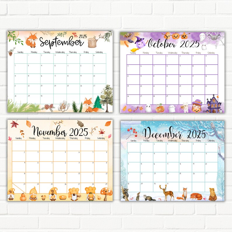 2025 Monthly Calendar, Printable Calendar, Editable Calendar, 2025 Wall
