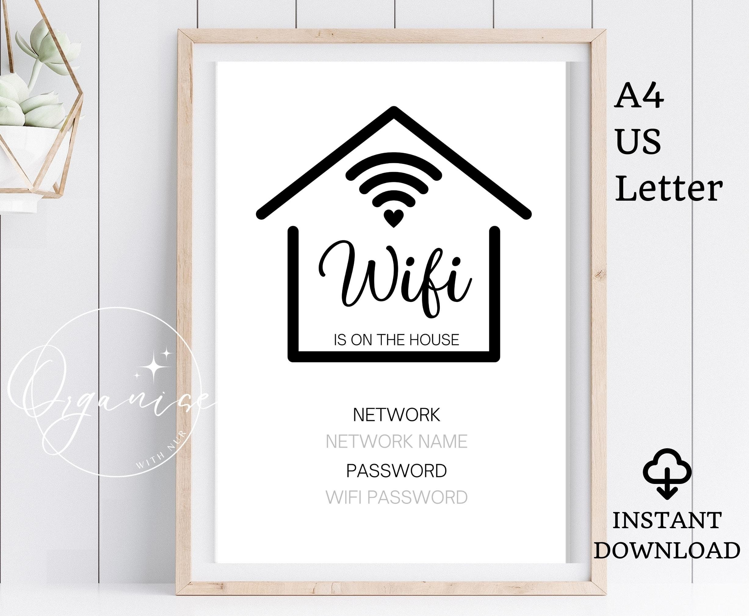 Homoyoyo WLAN Passwortschild Wiederbeschreibbar – WiFi Schild Für Gäste, Hotel, Geschäft – Wasserfest & Langlebig