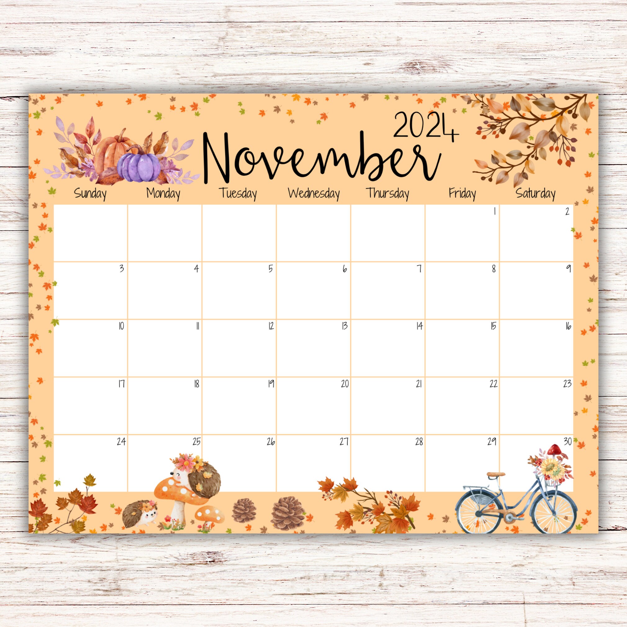 November Calendar - Etsy