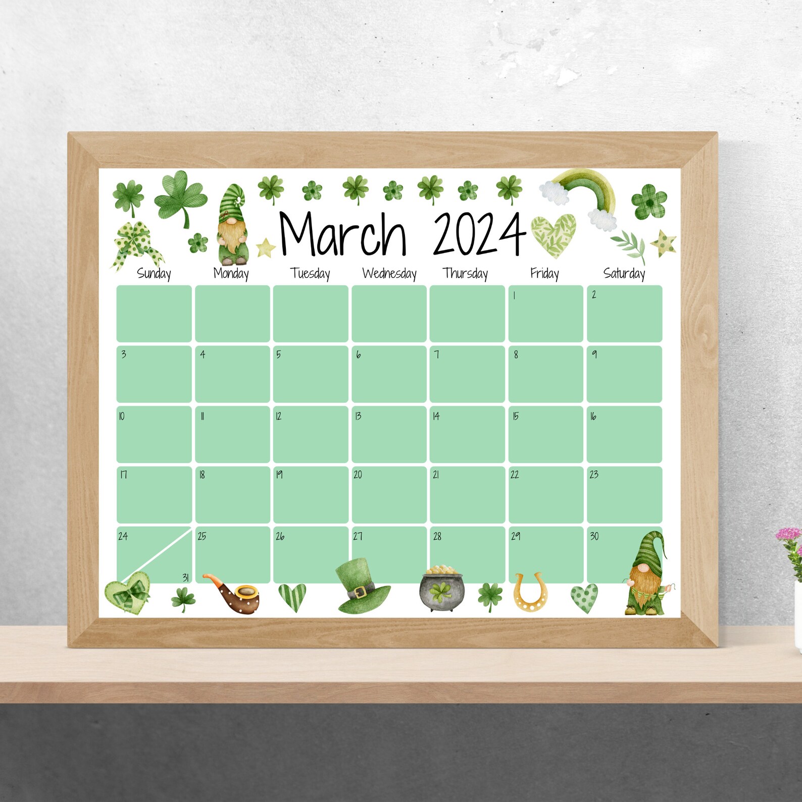 Editable march 2024 calendar printable planner fillable calendar