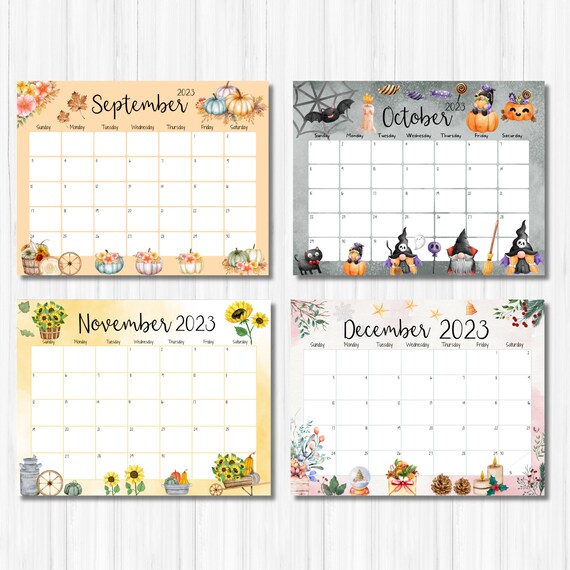 EDITABLE Academic Calendar 2023-2024 From September to August, Printable  Fillable Planner, Monthly Kids Schedule, Homeschool Calendar - Etsy