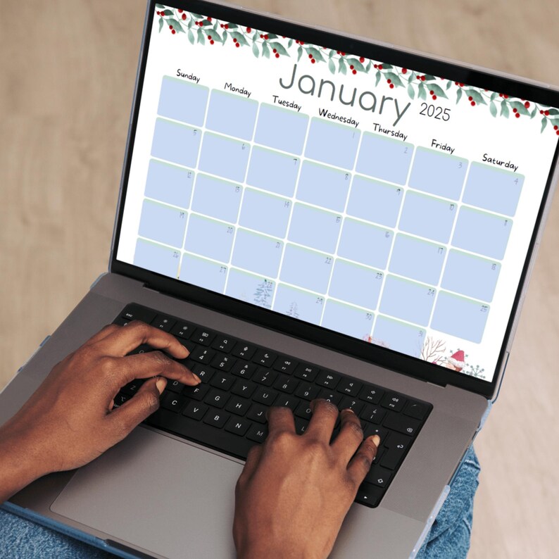 EDITABLE January 2025 Calendar, Cute January Calendar, Printable