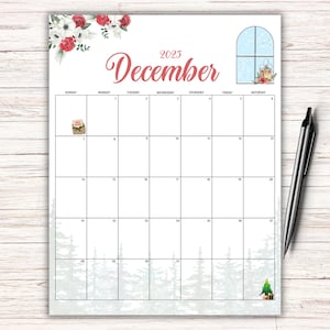 EDITABLE December 2025 Calendar, Christmas Planner, Beautiful Winter, Printable Fillable Planner, Kids Weekly Schedule, Homeschool Calendar