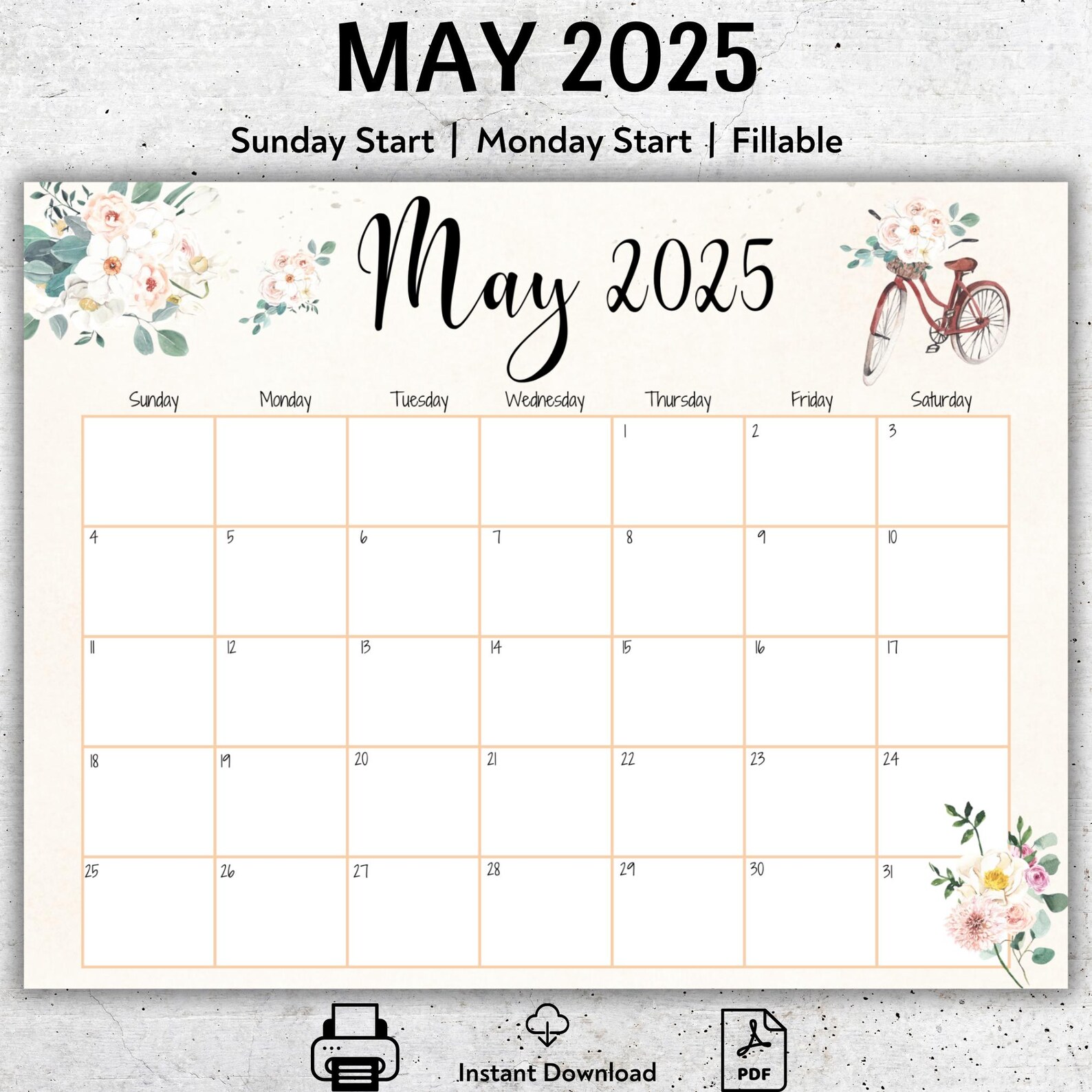 Editable 2025 May Planner Printable May Calendar Homeschool Monthly Editable 2025 may planner printable may calendar homeschool monthly