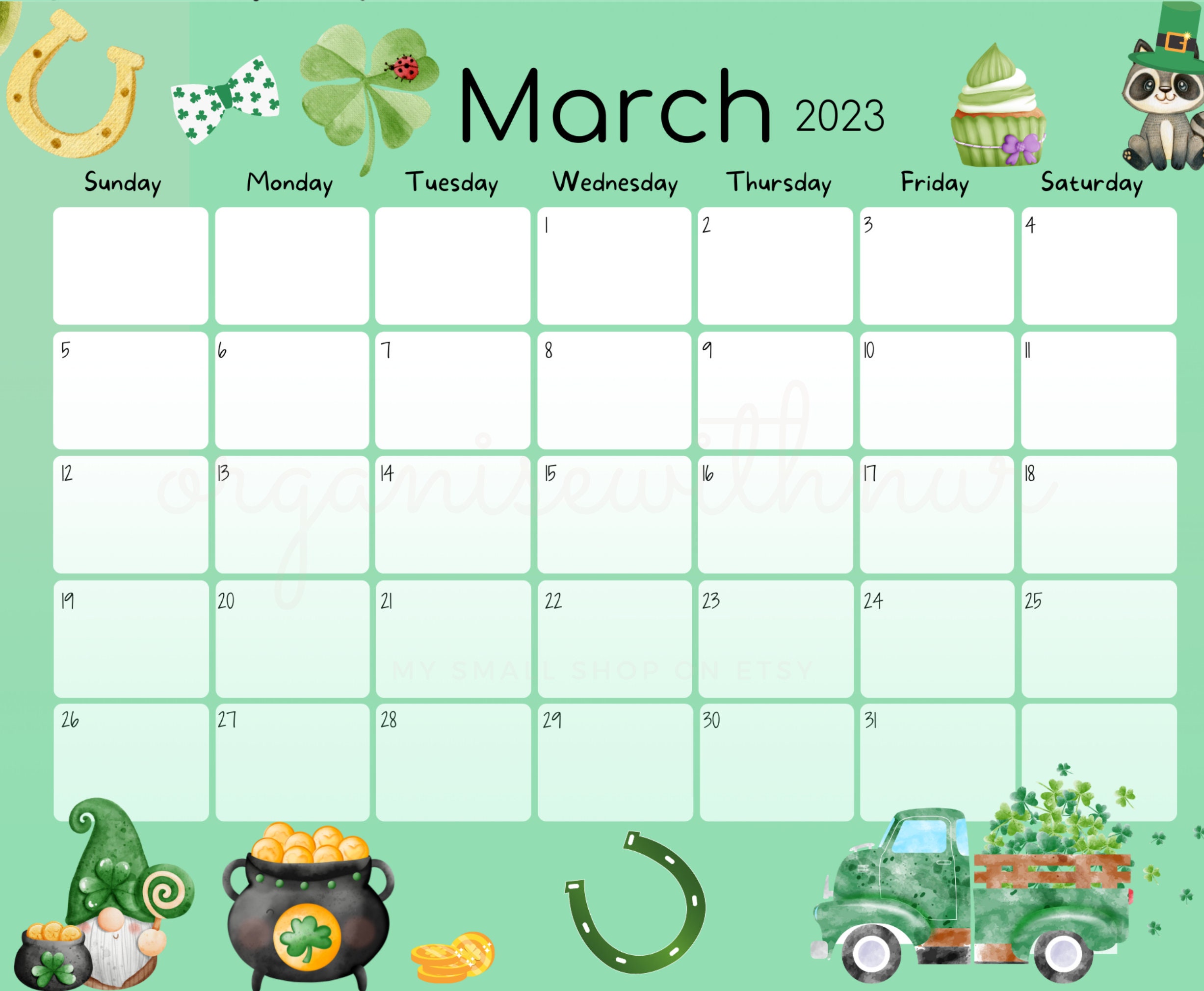 editable-march-2023-calendar-happy-st-patrick-s-day-etsy