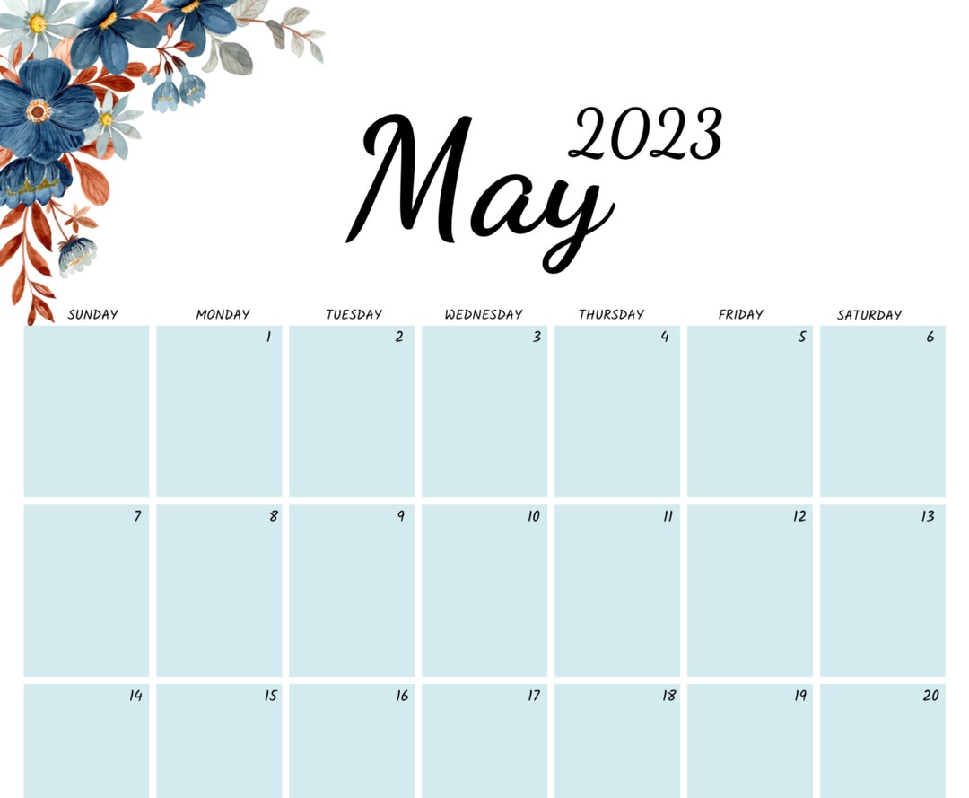 Editable 2023 May Planner Printable May Calendar Minimalist - Etsy Canada