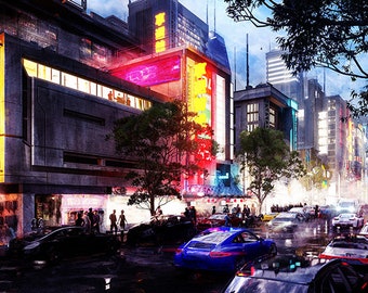 Cyberpunk city ready to print
