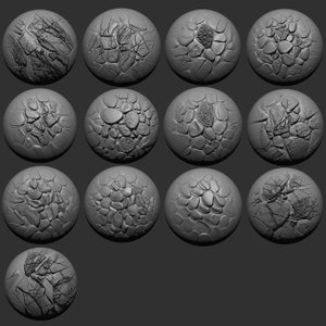 12 gravel alphas for zbrush