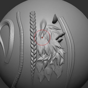 more than 20 hair and fur brush for Zbrush
