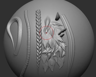 more than 20 hair and fur brush for Zbrush