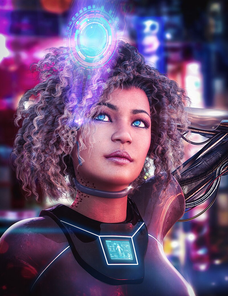 Fille Cyberpunk