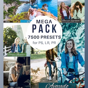 Mega pack more than 7000 presets ands luts for Photoshop Lightroom