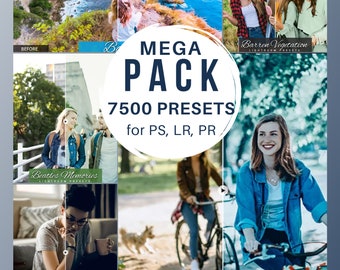 Mega pack more than 7000 presets ands luts for Photoshop Lightroom