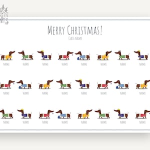 Personalisierter Klassen-Weihnachtshund-Druck, Klassen-Weihnachtsgeschenk, Klassen-Weihnachtskarte, Weihnachtspullover, Digitaldruck,