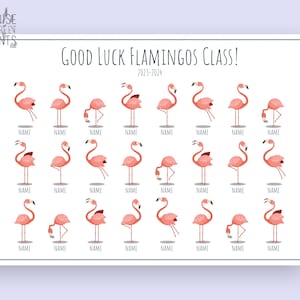 Impresión personalizada de flamencos, regalo de fin de año para estudiantes, regalo de agradecimiento al maestro, regalo de clase, regalo para estudiantes, lindo, impresión digital
