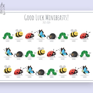 Stampa personalizzata Minibeasts, Regalo di fine anno per studenti, Regalo di apprezzamento per gli insegnanti, Regalo di classe, Regalo per studenti, Stampa digitale
