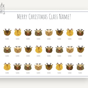 Personalisierter Klassen-Weihnachtsdruck, Rentier-Digitaldruck
