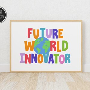Cartel inspirador para niños, arte de la pared del dormitorio del niño, decoración de la sala de juegos, mentalidad de crecimiento positivo, motivacional, educativo, guardería