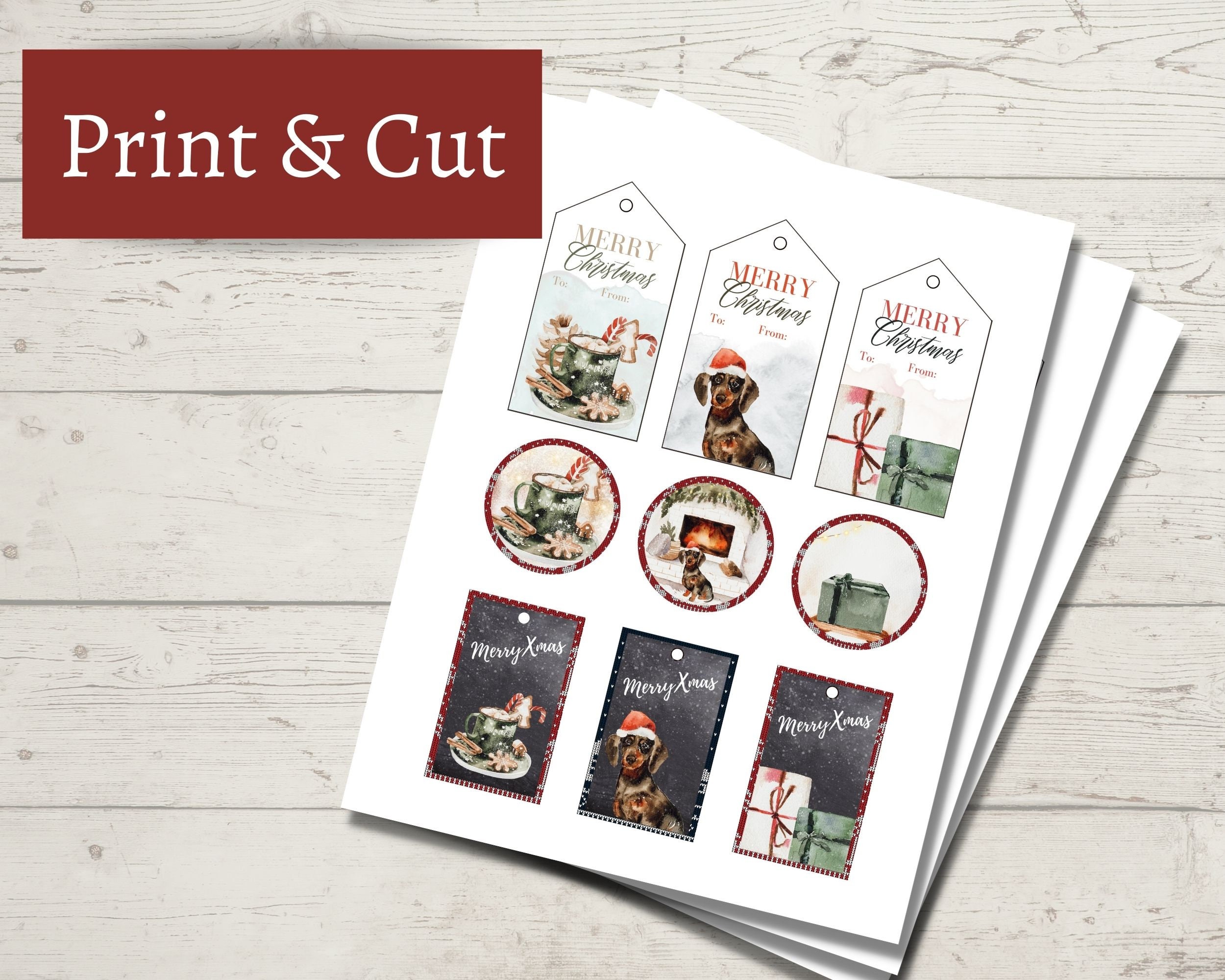 Printable Christmas Gift Tags | Digital Download | Christmas Labels ...