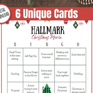 Hallmark Christmas Movie Bingo | Holiday Office Party Games | Christmas Movie Fun | Christmas Party Games | Fun Christmas Work Party Games