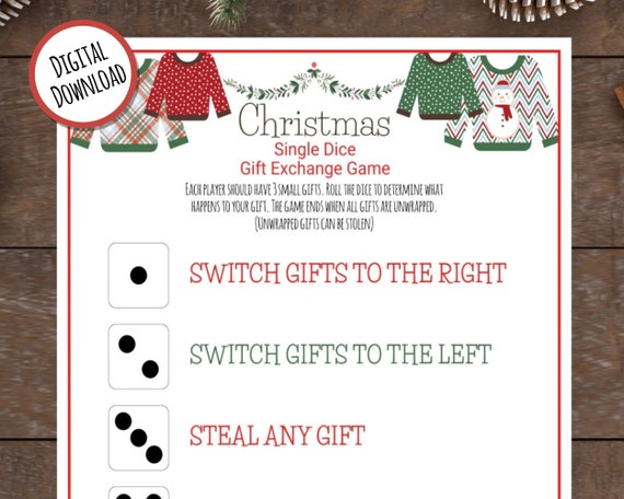 CHRISTMAS DICE GIFT EXCHANGE GAME - Lock Paper Escape