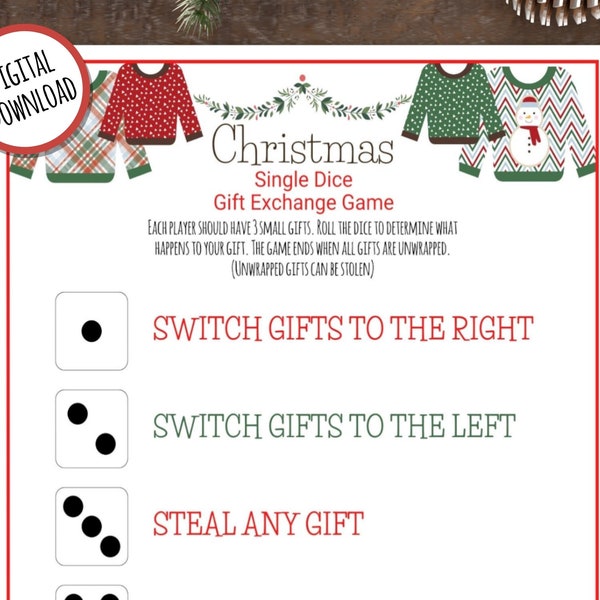 Secret Santa Dice Game - Etsy