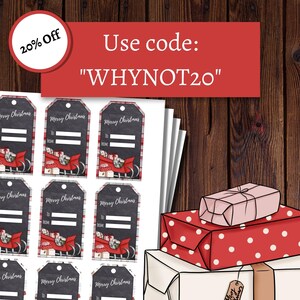 Printable Christmas Gift Tags Chalkboard Christmas Print at Home ...