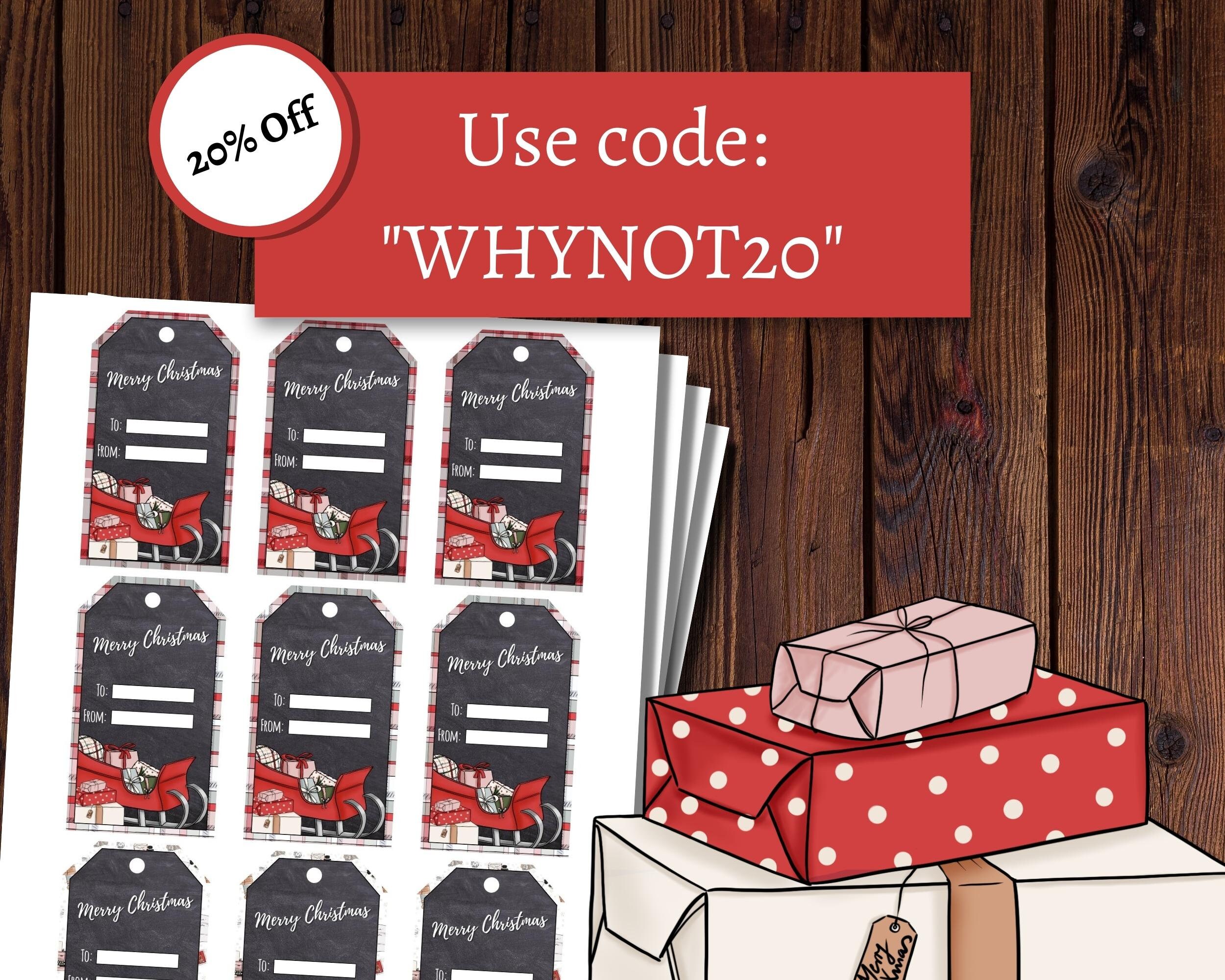Printable Christmas Gift Tags Chalkboard Christmas Print at Home ...