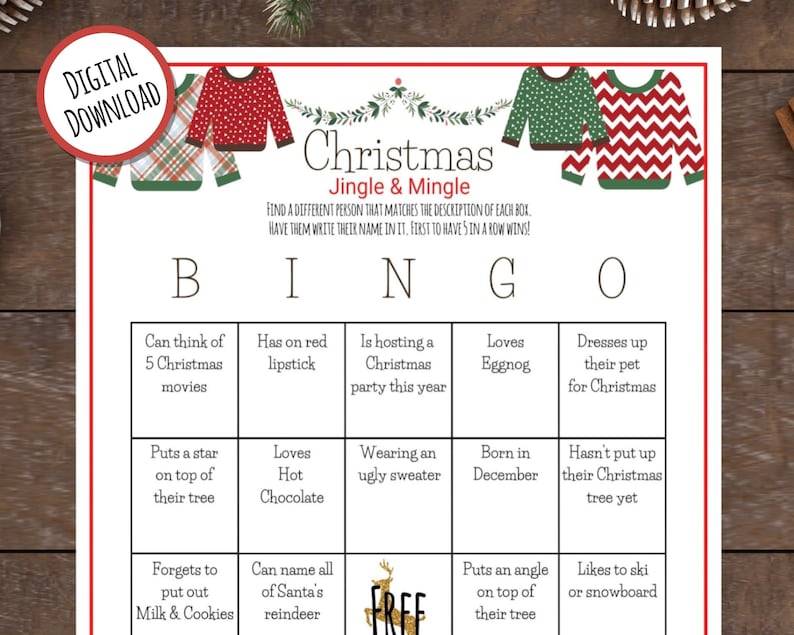 Christmas Jingle and Mingle Game Holiday Office Party Games Fun