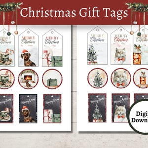 Etiquetas de Regalo de Navidad Imprimibles / Descarga Digital / Etiquetas de Navidad / Imprimir en Casa Etiquetas de Navidad