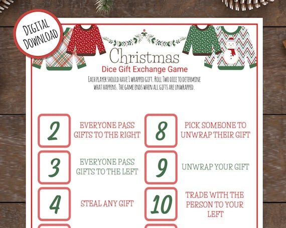 Christmas Gift Exchange Game Holiday Office Party Game 