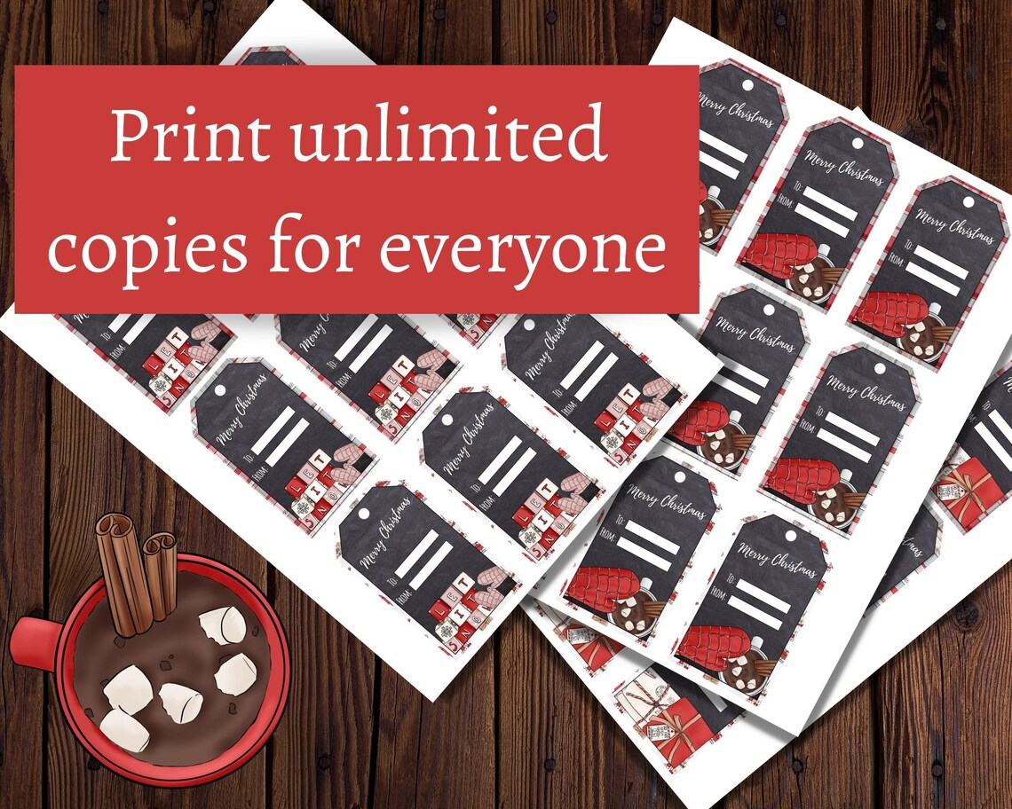 Printable Christmas Gift Tags Chalkboard Christmas Print at Home ...