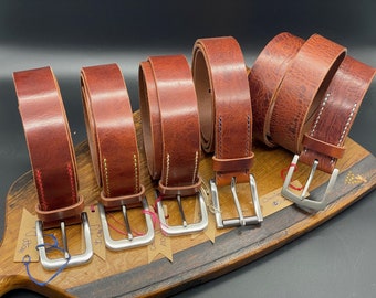 AUSSTELLUNGSSTÜCKE: Ledergürtel Braun, Edelstahlschließe, 38mm breit