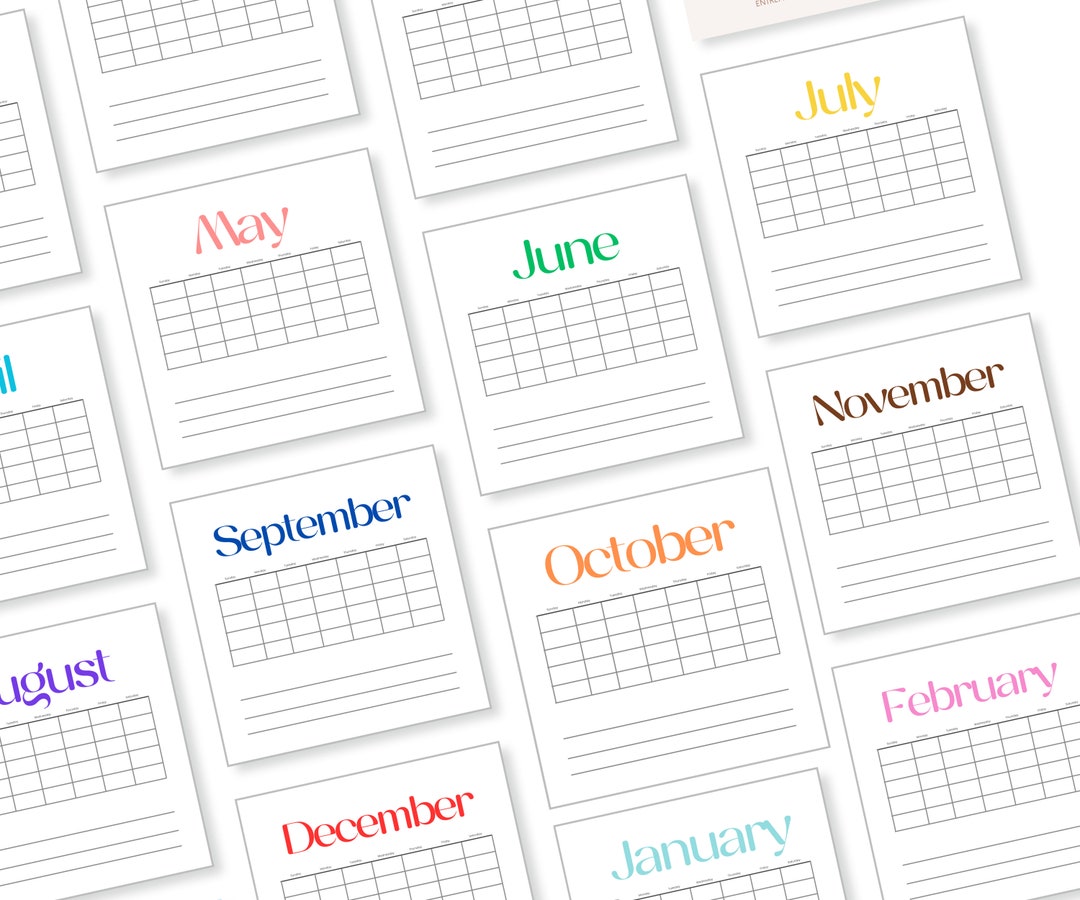 Perpetual Calendar Instant Download. Printable in 3 Sizes 5.5x5.5 and ...