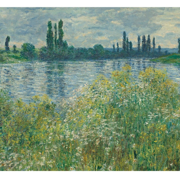 Vintage Monet Printable Art - Impressionist Seine River Landscape, Instant Download 36x24 printable ratio 2:3