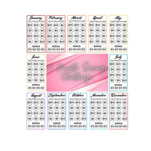 A6 Monthly Savings Challenge