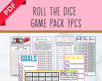 A6 Roll the Dice Game Savings Challenge Pack 7PCS | Cash Stuffing | Cash Envelope System