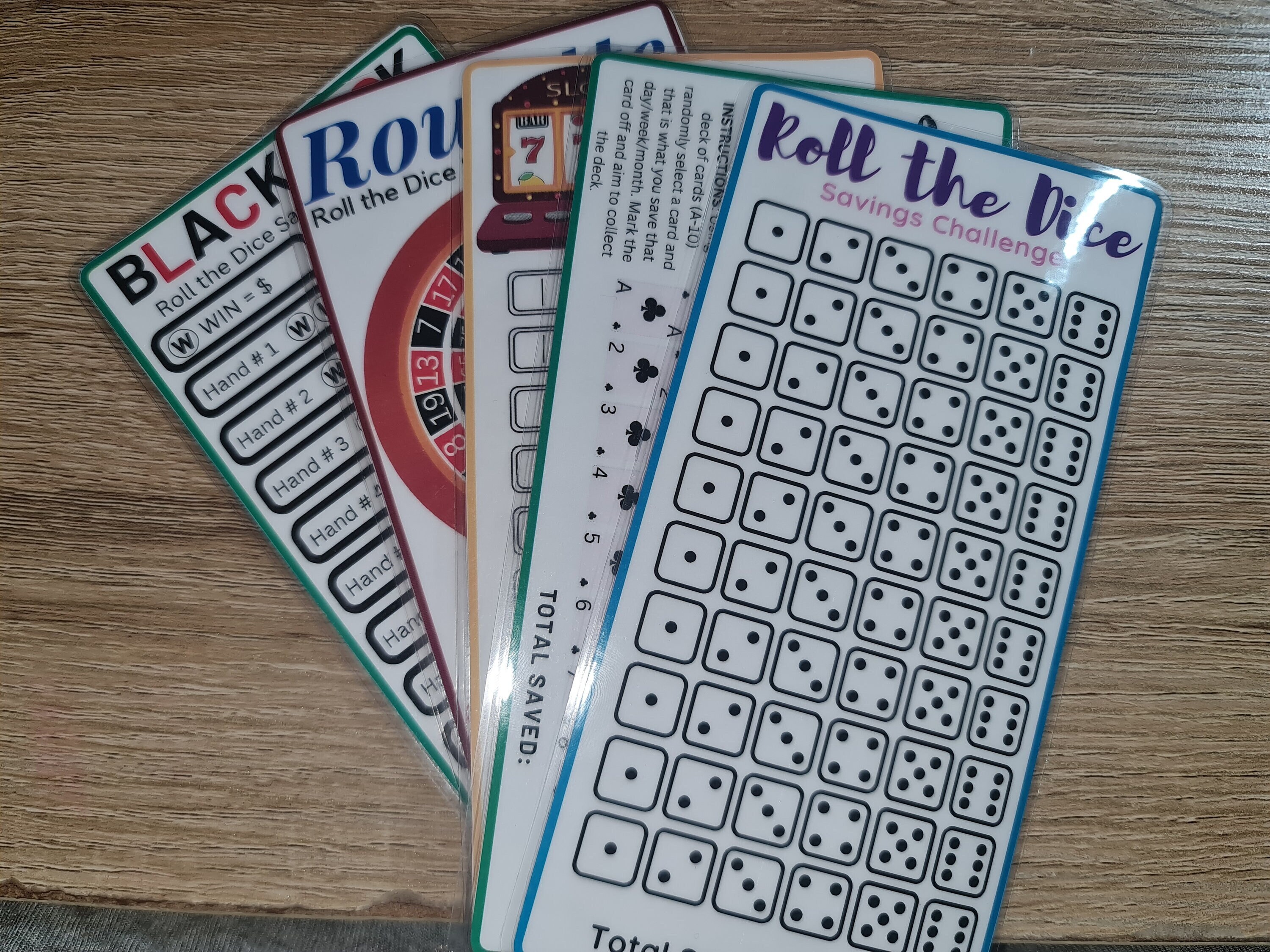 A6 Casino Game Night Savings Challenge Pack 6PCS
