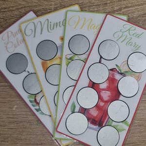 Cocktail Scratch Off Savings Challenge 4PCS | Cash Envelope System | Cash Stuffing | Reusable Savings Challenge