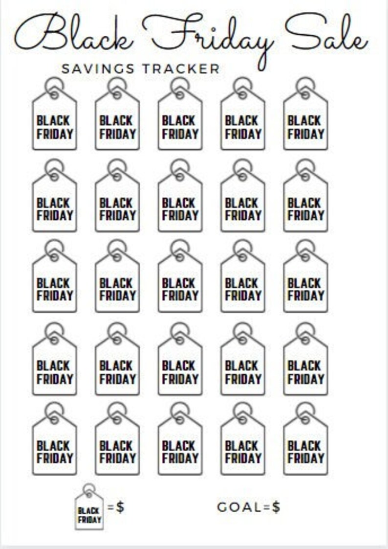 Black Friday Sales Savings Tracker Etsy
