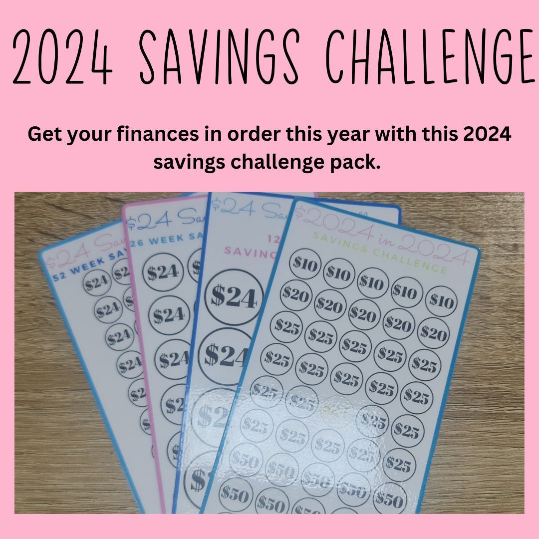 2024 Savings Challenge Pack New Year Budget Resolutions Savings